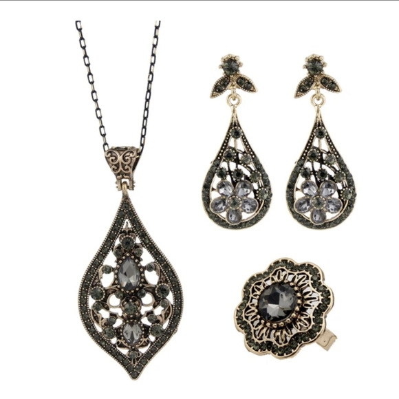 Turkish Vintage Style Jewelry Set forWomen,NEW,3Pcs,WeddingHandmadeGift - Picture 3 of 13